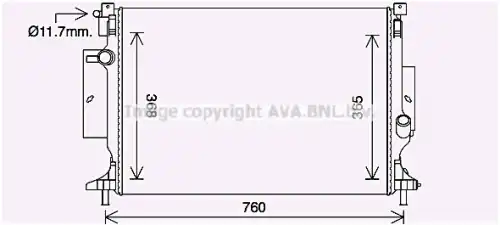 Радиатор системы охлаждения двигателя AVA FD2643