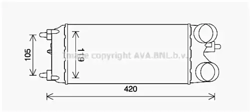 Радиатор системы охлаждения двигателя AVA FD4649