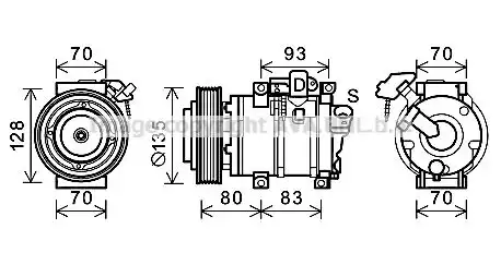 Компрессор кондиционера HDK283 AVA
