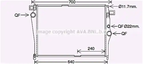 Радиатор кондиционера (конденсатор) AVA MS2703