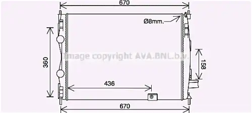 Радиатор кондиционера (конденсатор) AVA DN2445