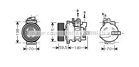 компрессор кондиционера!\ Audi A6 2.5-3.0 04> AIAK284 AVA