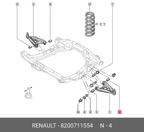 сайлентблок рычага!\ Renault Clio/Kangoo all 98> 8200711554