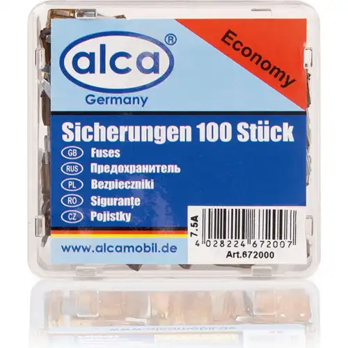 ПРЕДОХРАНИТЕЛИ ФЛАЖКОВЫЕ MINI, 7,5 А (100ШТ) ALCA 672000
