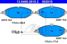 Тормозные колодки дисковые ATE 13.0460-2610.2
