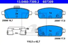 Тормозные колодки дисковые ATE 13.0460-7309.2