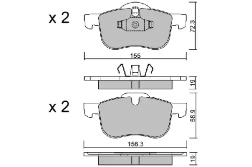 Тормозные колодки дисковые AISIN BPTO2907