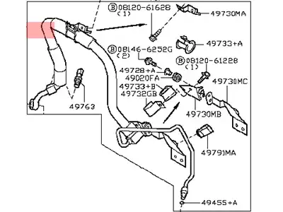 Шланг ГУР INFINITI 49720CA000