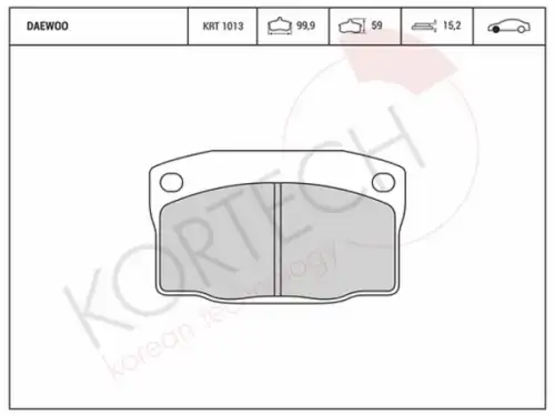 Тормозные колодки дисковые KORTECH KRT1013