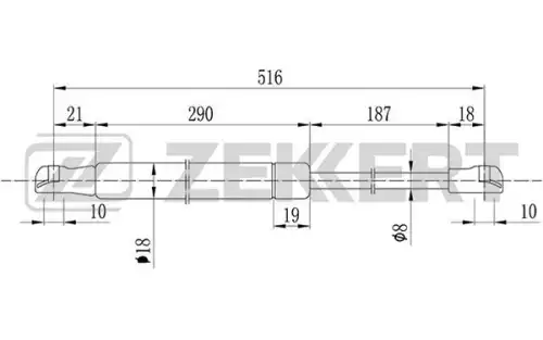 Амортизатор (упор) багажника ZEKKERT GF1381