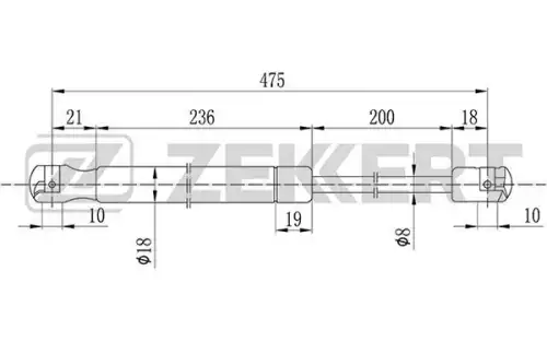 Амортизатор (упор) багажника ZEKKERT GF1176