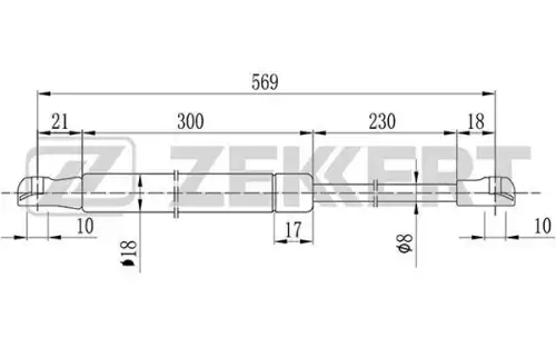Амортизатор (упор) багажника ZEKKERT GF1995