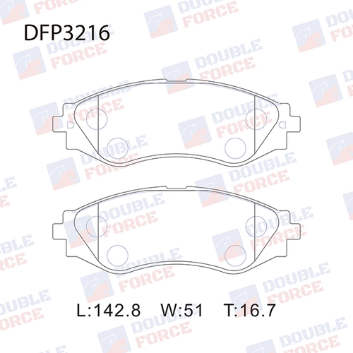 Тормозные колодки дисковые DOUBLE FORCE DFP3216