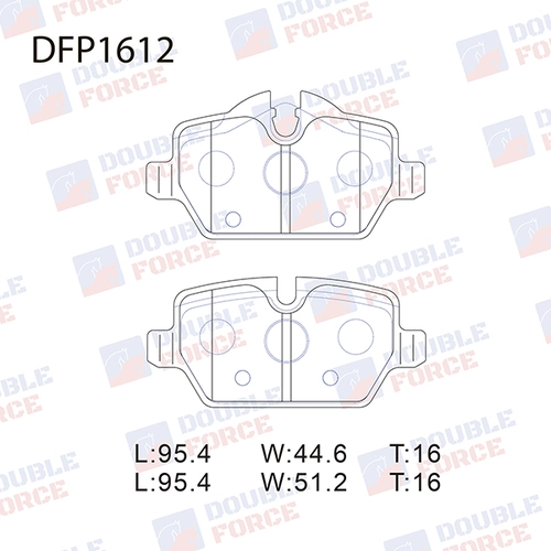 Тормозные колодки дисковые DOUBLE FORCE DFP1612