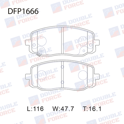 Тормозные колодки дисковые DOUBLE FORCE DFP1666
