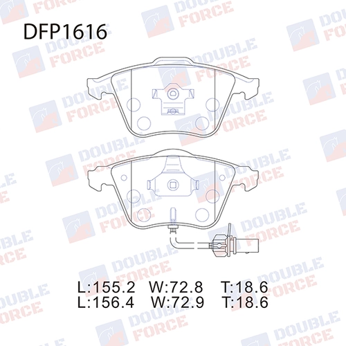 Тормозные колодки дисковые DOUBLE FORCE DFP1616