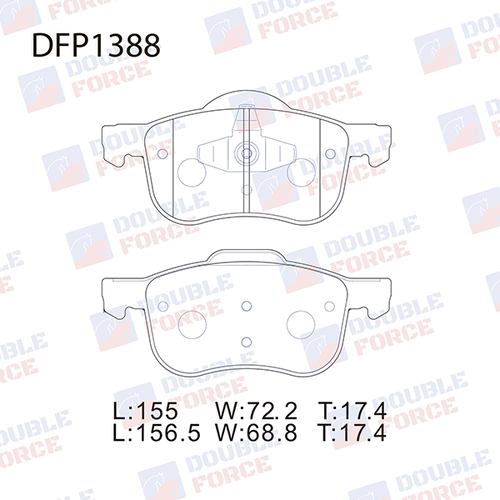 Тормозные колодки дисковые DOUBLE FORCE DFP1388