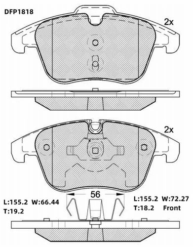 Тормозные колодки дисковые DOUBLE FORCE DFP1818