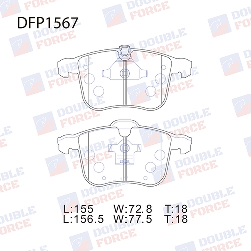 Тормозные колодки дисковые DOUBLE FORCE DFP1567