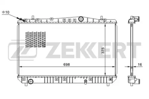 Радиатор системы охлаждения двигателя ZEKKERT MK1418