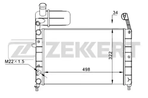 Радиатор системы охлаждения двигателя ZEKKERT MK1287