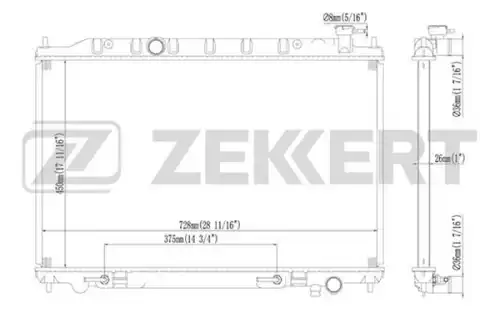 Радиатор системы охлаждения двигателя ZEKKERT MK1463