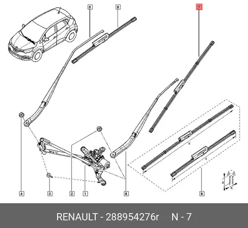 Щетка стеклоочистителя 288954276R RENAULT
