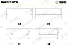вкладыши коренные к-кт! STD(5)\ Audi 80-100, Skoda Felicia, VW Golf/Passat 1.3-1.9TD 80> H025/5 STD GLYCO
