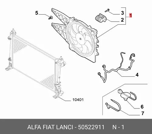 Вентилятор радиатора 50522911 ALFA ROMEO