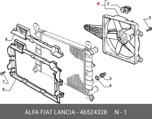 Вентилятор радиатора 46524328 LANCIA