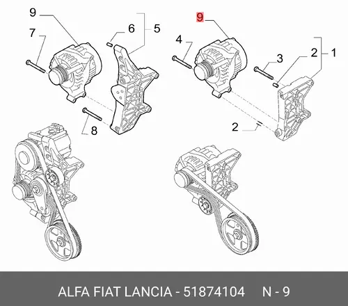 Генератор LANCIA 51874104