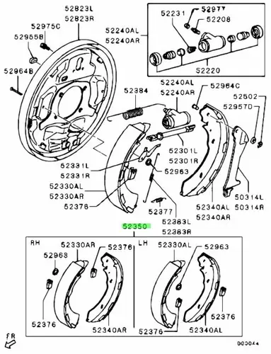 Тормозные колодки барабанные MITSUBISHI 4600A106