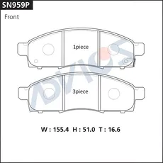 Тормозные колодки дисковые передняя ось ADVICS SN959P