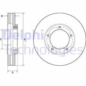 Тормозной диск DELPHI BG9139 вентилируемый , передняя ось