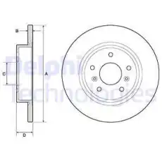 Тормозной диск DELPHI BG4807C полный , задняя ось