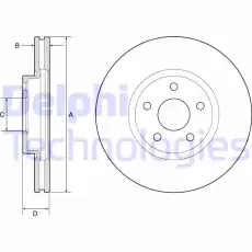 Тормозной диск DELPHI BG4807C полный , задняя ось