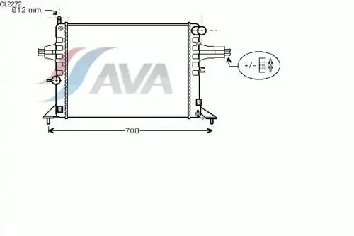 Радиатор системы охлаждения двигателя AVA OL2272