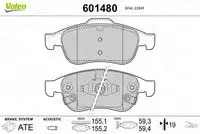 Тормозные колодки дисковые VALEO 601480
