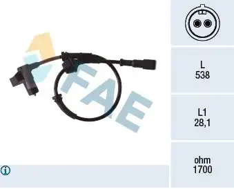 Датчик ABS FAE 78376