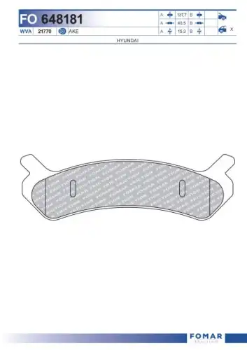 Колодки FO648181 FOMAR