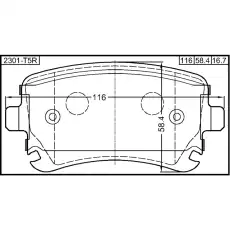 Тормозные колодки дисковые FEBEST 2301-T5R