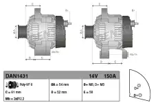 Alternator Fiat 150A DAN1431 DENSO