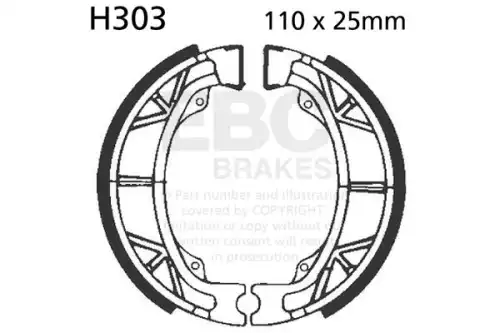 Тормозные колодки барабанные EBC H303