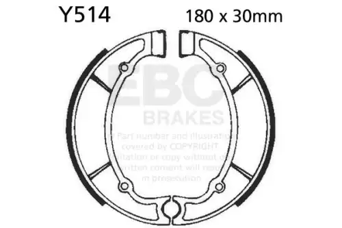 Тормозные колодки барабанные EBC Y514