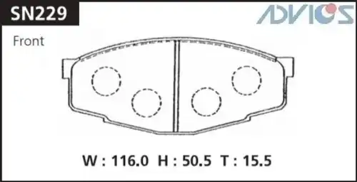 Тормозные колодки дисковые ADVICS SN229