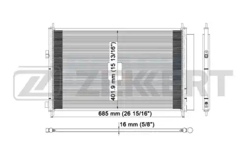 Радиатор кондиционера (конденсатор) ZEKKERT MK3152