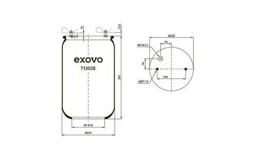 ПНЕВМОАМОРТИЗАТОР 71303E EXOVO