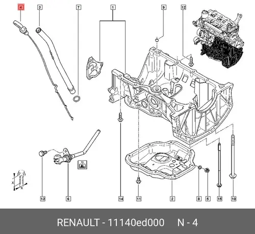 Масляный щуп RENAULT 11140ED000