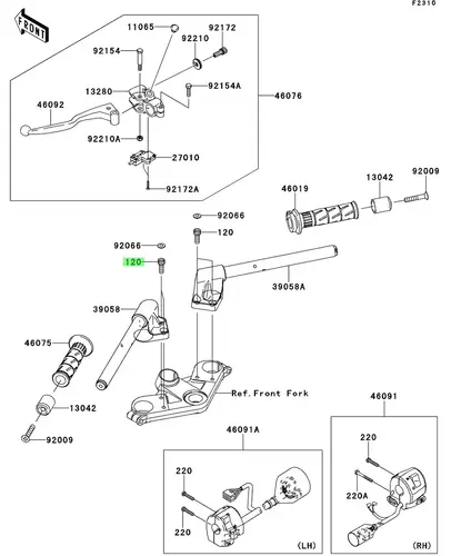 Болт 120CB0822 KAWASAKI