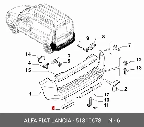 Катафот (световозвращатель) FIAT 51810678